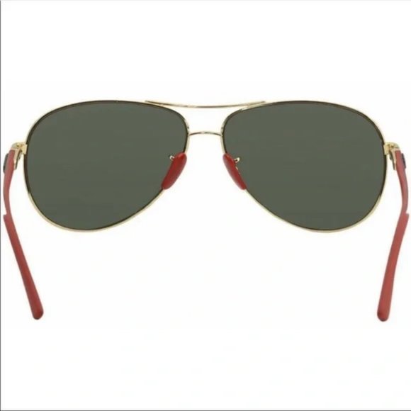 Brand new Ferrari Scuderia Aviator Unisex 8313 Polarized sunglass Gold/Green - Picture 3 of 8